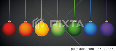rainbow christmas balls