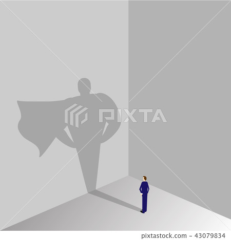 Businessman with superhero shadow. 43079834