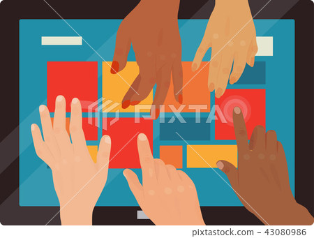 Users hands touch gestures technology internet work swipe typing tool vector illustration. Users hands touch gestures technology internet work swipe typing tool vector illustration. 43080986