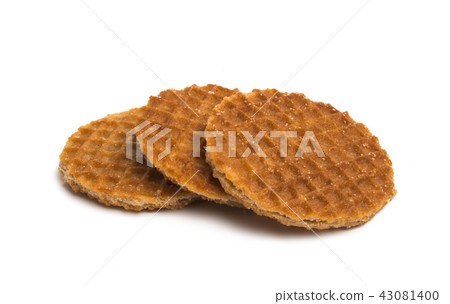 Dutch caramel waffles isolated Dutch caramel waffles isolated 43081400
