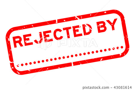 Grunge red rejected by with dot square rubber seal 43081614