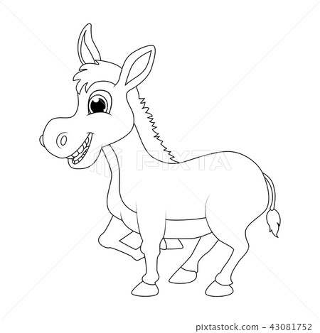 donkey cartoon character outline vector design - Stock Illustration  [43081752] - PIXTA