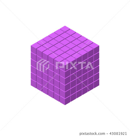 Abstract 3d cube from cubes. Isolated on white Abstract 3d cube from cubes. Isolated on white 43081921
