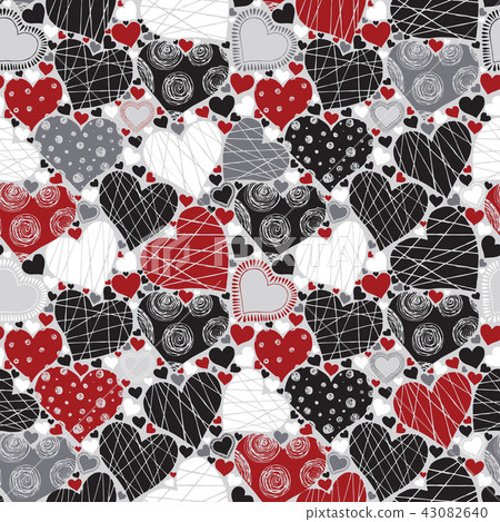 Seamless pattern with hearts 43082640