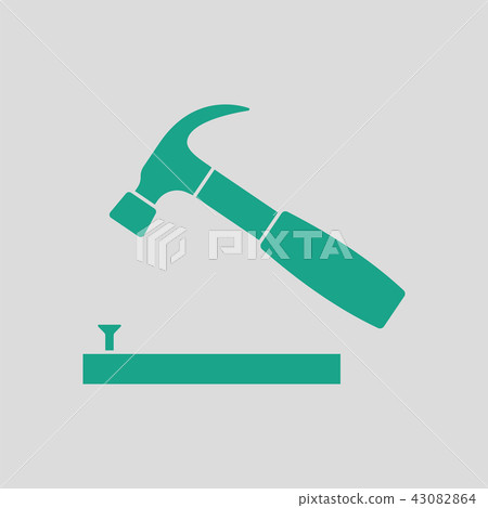 Icon of hammer beat to nail 43082864