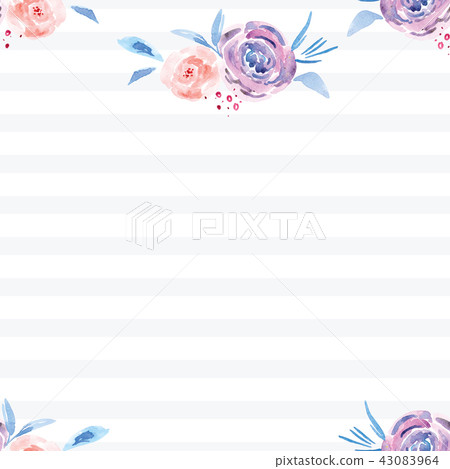 Hand-painted watercolor floral rose Pattern 43083964