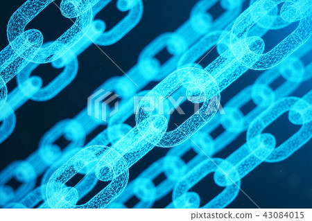 Block chain concept, digital block chain technology. Cryptocurrency, concept of digital code. Low 43084015