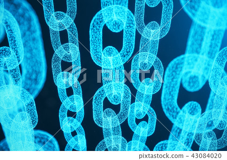 Block chain concept, digital block chain technology. Cryptocurrency, concept of digital code. Low 43084020