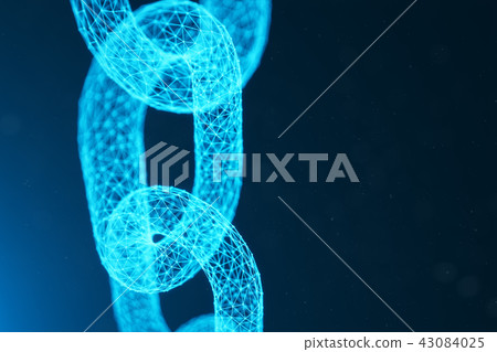 Block chain concept, digital block chain... - Stock Illustration ...