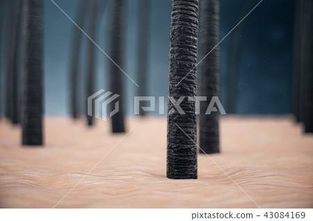 3D Rendering hair keratin strengthening, hair care. Treatment and care of hair. Hair with skin under 3D Rendering hair keratin strengthening, hair care. Treatment and care of hair. Hair with skin under 43084169