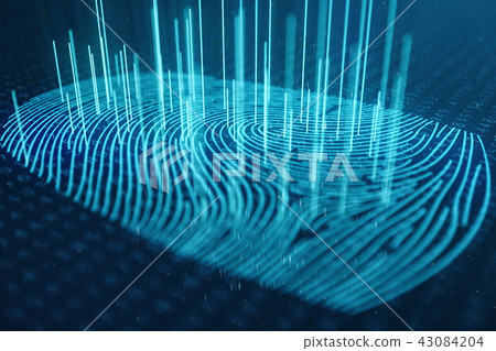 3D illustration Fingerprint scan provides... - Stock Illustration ...