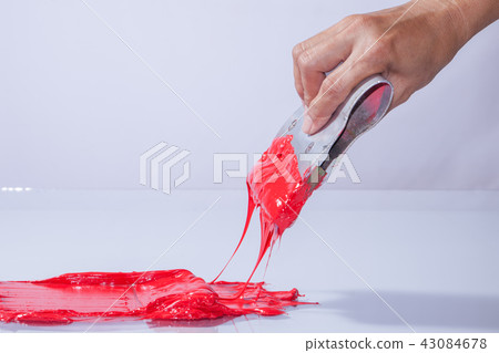 screen printing with red color screen printing with red color 43084678