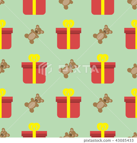 Gift boxes pack composition event greeting seamless pattern birthday vector illustration. Gift boxes pack composition event greeting seamless pattern birthday vector illustration. 43085433