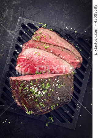 Barbecue wagyu point steak sliced  43085598