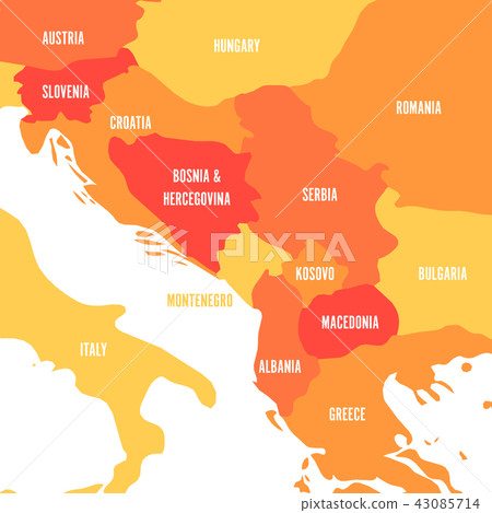 Political Map Of Balkans Political Map Of Balkans - States Of Balkan... - Stock Illustration  [43085714] - Pixta