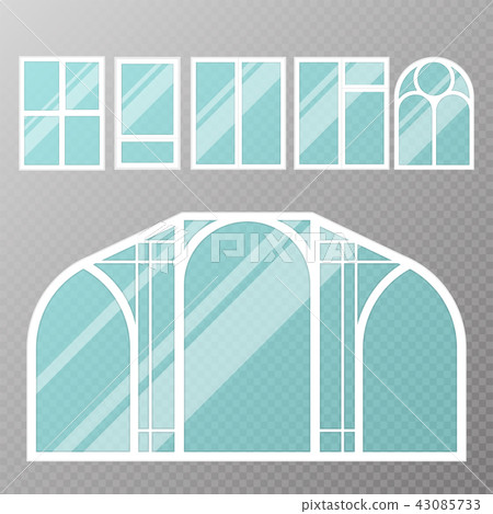 Different types house windows elements flat style glass frames construction decoration apartment Different types house windows elements flat style glass frames construction decoration apartment 43085733