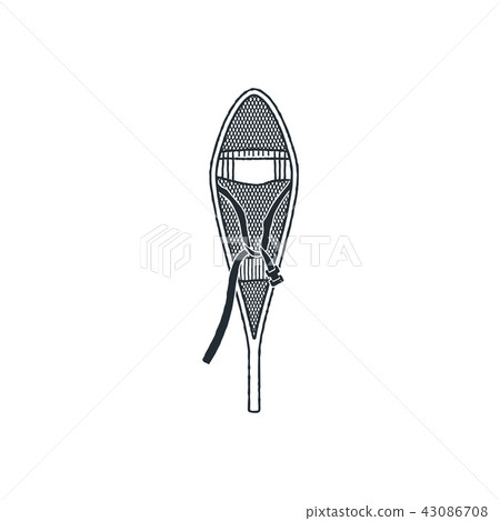Racket to walk on snow, winter sports and outdoor activities equipment or Snowshoes, vintage hand 43086708