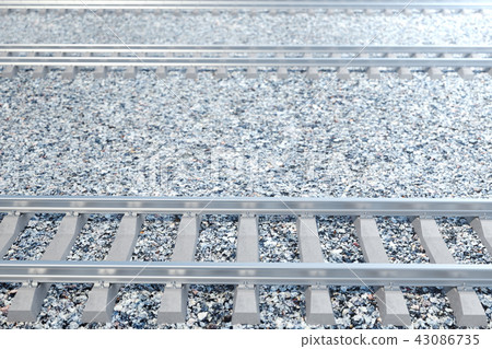 Railroad or railway, steel railway for trains. Railroad travel, railway tourism. Transportation 43086735