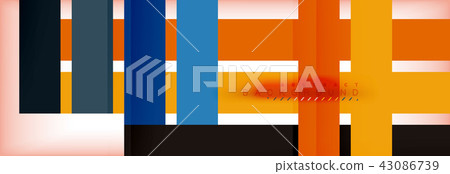 Color stripes and lines, geometric abstract background 43086739