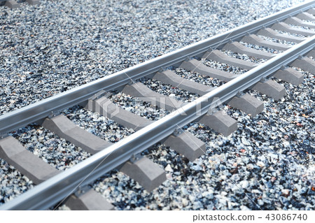 Railroad or railway, steel railway for trains. Railroad travel, railway tourism. Transportation 43086740