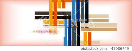 Color stripes and lines, geometric abstract background 43086749