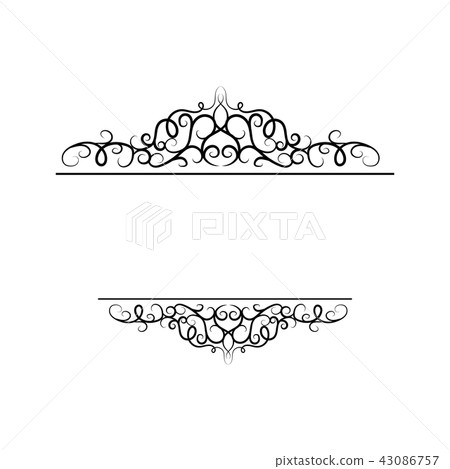 Vintage vector swirl frame set 43086757