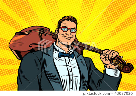 pop art violoncellist musician 43087020