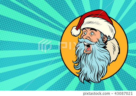 pop art Santa Claus face profile 43087021