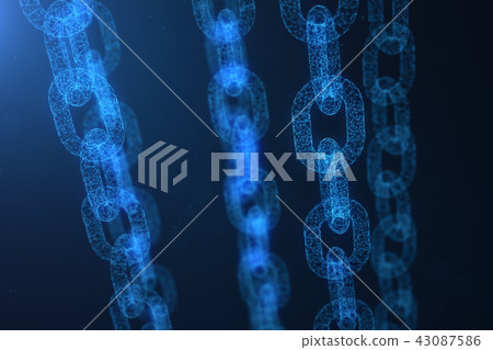Block chain concept, digital block chain technology. Cryptocurrency, concept of digital code. Low 43087586
