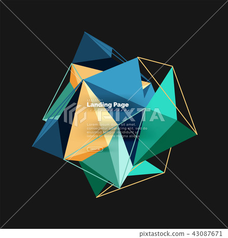 Polygonal geometric design, abstract shape made of triangles, trendy background Polygonal geometric design, abstract shape made of triangles, trendy background 43087671