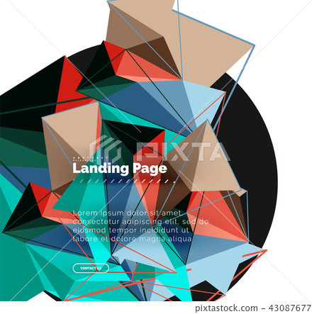Polygonal geometric design, abstract shape made of triangles, trendy background Polygonal geometric design, abstract shape made of triangles, trendy background 43087677