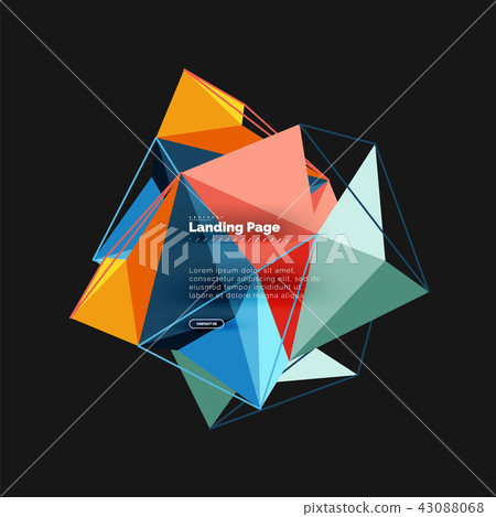 Vector 3d triangle abstract background, polygonal geometric design 43088068