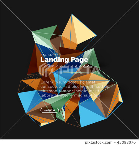 Vector 3d triangle abstract background, polygonal geometric design Vector 3d triangle abstract background, polygonal geometric design 43088070
