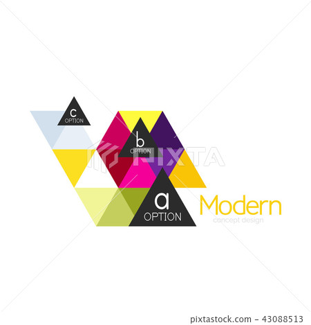 Triangle shape design abstract business logo icon design. Company logotype branding emblem idea Triangle shape design abstract business logo icon design. Company logotype branding emblem idea 43088513