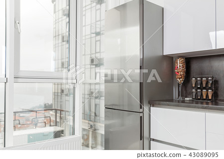 Modern white kitchen. 43089095