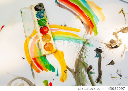 Children's drawing in colorful colors. Children's drawing in colorful colors. 43089097
