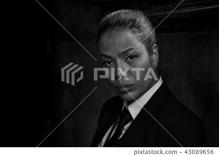 Psychological portrait woman on black Psychological portrait woman on black 43089656