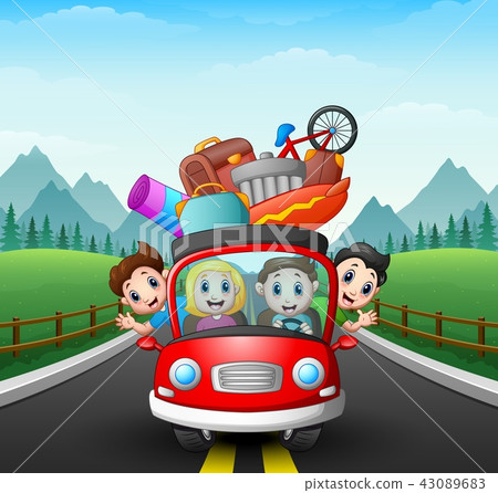 Family traveling in the car 43089683