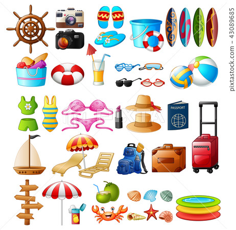 Illustration of Travel and Summer holiday icon set 43089685