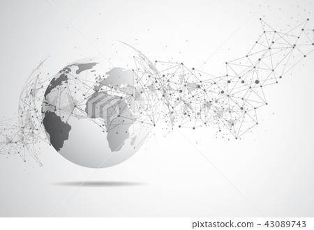 Global network connection. World map point Global network connection. World map point 43089743