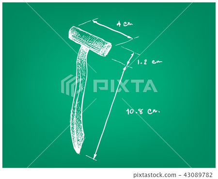 How Many Inches Is A Razor Hand Drawn Dimension of Modern Razor on Blueprint - Stock Illustration ...