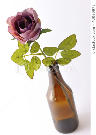 玫瑰用啤酒和空瓶 43089973