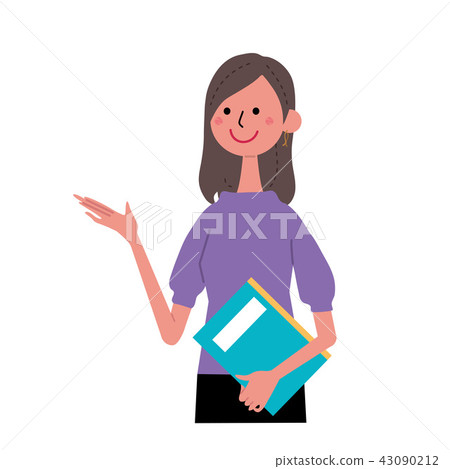 一本書的女性手勢圖 一本書的女性手勢圖 43090212