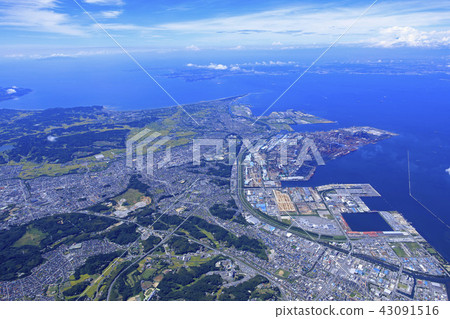 我希望從博索半島的Miura半島/航拍照片，2018.8拍攝 43091516