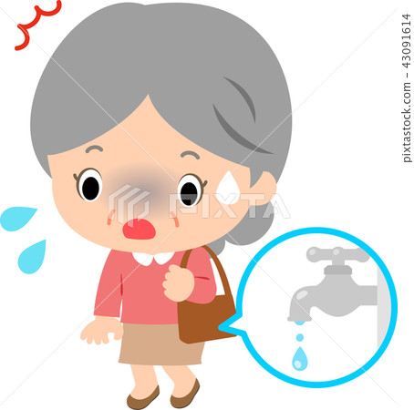Senior women suffering from urine leakage while out 43091614