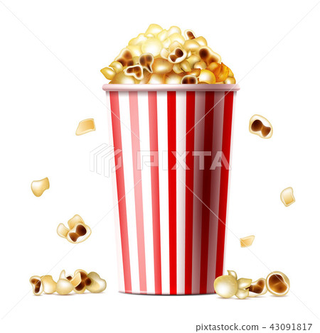 Popcorn bucket realistic vector illustration 43091817
