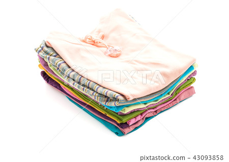 stacks of clothing on white stacks of clothing on white 43093858