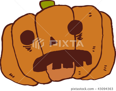 被困擾的南瓜萬聖夜逗人喜愛的桔子 被困擾的南瓜萬聖夜逗人喜愛的桔子 43094363