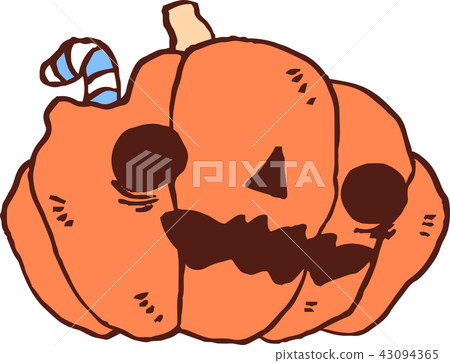 被困擾的南瓜萬聖夜逗人喜愛的桔子 被困擾的南瓜萬聖夜逗人喜愛的桔子 43094365