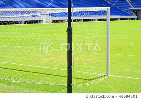 Scenery of a soccer stadium with beautiful green natural grass 43094501